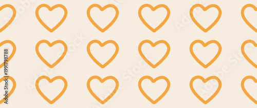 Vector flat illustration. Seamless minimalistic pattern with hearts. Perfect for textile design, screensavers, covers, cards, invitations and posters.