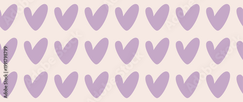 Vector flat illustration. Seamless minimalistic pattern with hearts. Perfect for textile design, screensavers, covers, cards, invitations and posters.