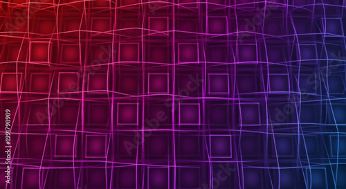 Abstract geometric grid pattern with vibrant gradient.