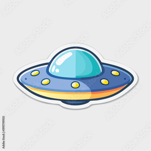 Cartoon UFO Sticker