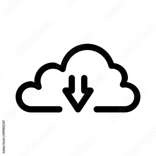 system and cloud technology line icon
