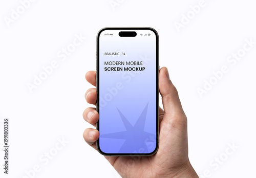 Close-up of Man Holding Mobile Phone Mockup