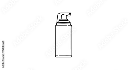 Aerosol can icon, simple line drawing, white background