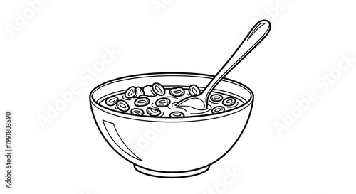 Bowl of Cereal with Spoon