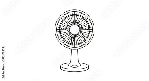 Simple drawing of a desk fan