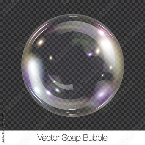 Realistic colorful soap bubble, highly detailed vector illustration (EPS)
