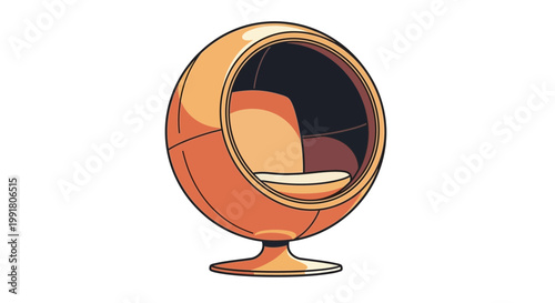 Retro Orange Ball Chair