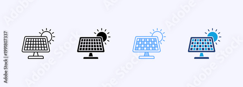 Solar Icon Set Multistyle Various Collection Element For Design