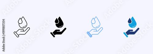 Water Icon Set Multistyle Various Collection Element For Design