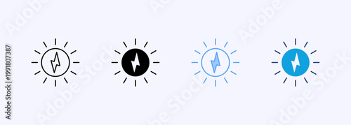 Solar Power Icon Set Multistyle Various Collection Element For Design