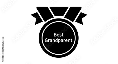 Best Grandparent Award Medal Icon.