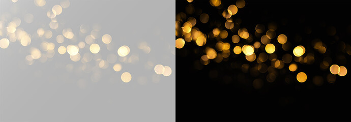 Shining golden bokeh trail with radiant glitter particles and soft magical dust png