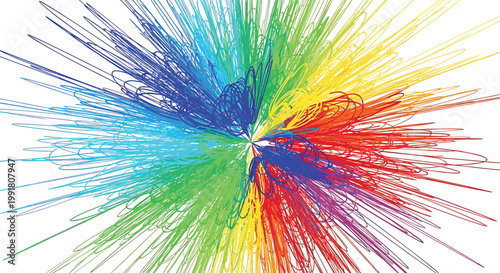 Vibrant colorful brush strokes, rainbow abstract art, multicolor splatter, vector illustration