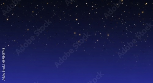 Starry night sky with a deep blue gradient background, stars celestial