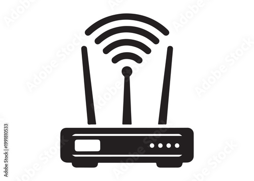 wifi router logo silhouette vector, wireless router logo silhouette vector illustration, wifi logo, network equipment logo silhouette, wifi internet access logo silhouette vector on white background 