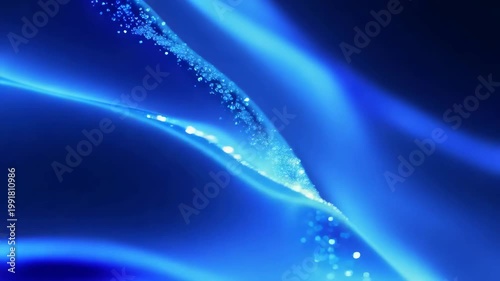 Abstract Blue Flowing Background With Glimmering Effects