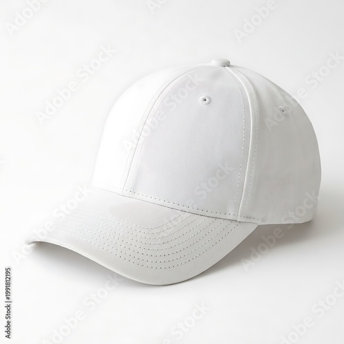 White baseball cap isolated background.