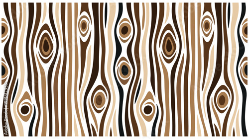 Abstract wood grain texture seamless pattern with organic wavy lines.