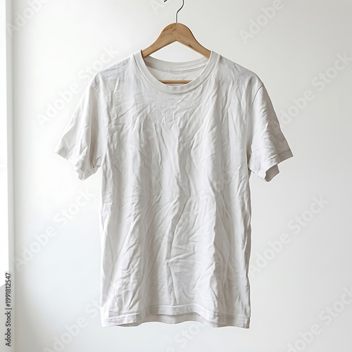 White T Shirt on Hanger.