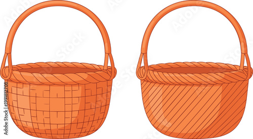 wicker basket isolated on white