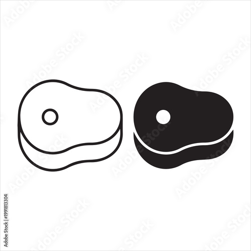 Meat icon illustration isolated on White background, Vector
