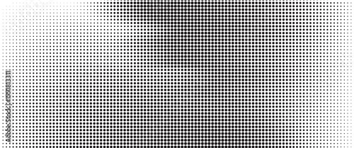 Dotted halftone gradient texture. Fading polka dot background. Repeated dots gradation pattern background. Black vanishing comic pop art overlay backdrop.