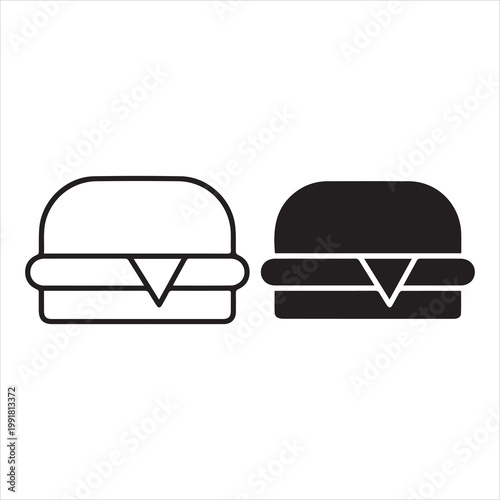 Burger icon in black stroke eps vector graphic