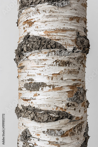 old tree trunk with blue sky birch
