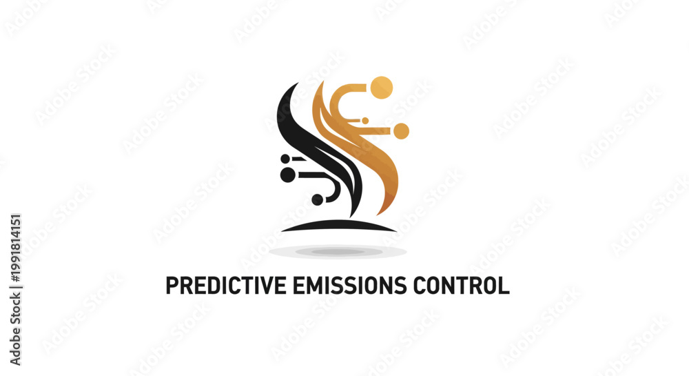 Fototapeta premium Abstract Predictive Emissions Control Logo Design on White Background.
