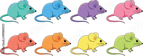 vector illustration of a set of cartoon animals