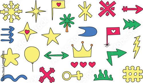 vector set of christmas icons