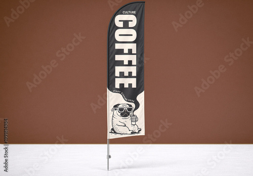 Vertical Feather Flag Mockup