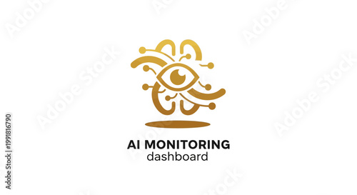 Artificial intelligence eye logo for AI monitoring dashboard concept.
