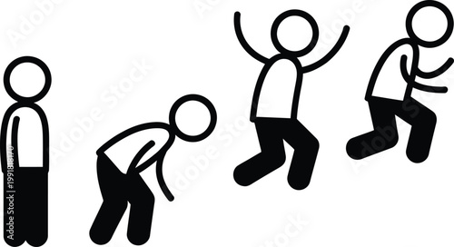 Sequence of a person falling and then getting back up joyfully