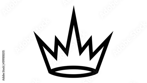 Simple Black Crown Icon, Royal Symbol, King Queen Emblem, Minimalist Design