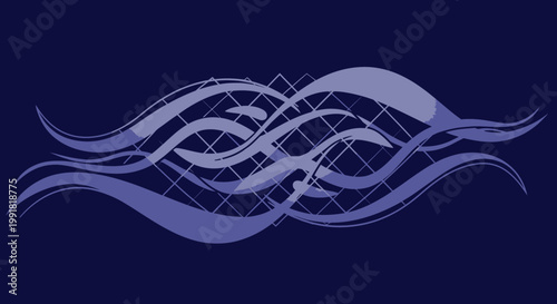 Abstract purple wave design element.