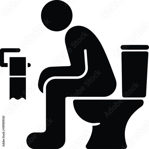 Person using toilet paper while sitting on a toilet