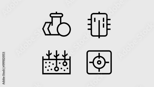 Smart irrigation and valve control icons - Perfect for automated farming platforms, garden tech UI, and water conservation reports.