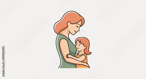 A tender embrace between a mother and child, warm and full of love