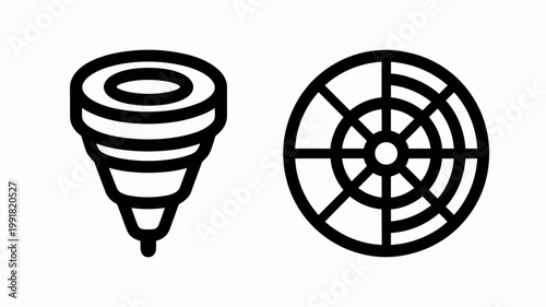 Industrial 3D printer nozzle icons – Ideal for additive manufacturing blogs, engineering manuals, or 3D printing apps.