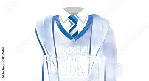 Business shirt, blue and white, discount offer, special deal, corporate wear