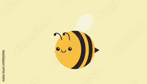 Cute Cartoon Bee Illustration Celebrating World Bee Day with a Friendly Smile