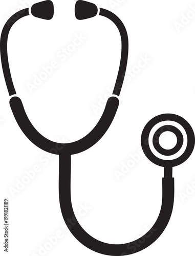 Stethoscope medical instrument icon for healthcare and diagnosis