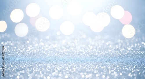 Sparkling Glitter Surface with Soft Bokeh Lights Background
