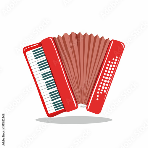 Red Accordion Illustration