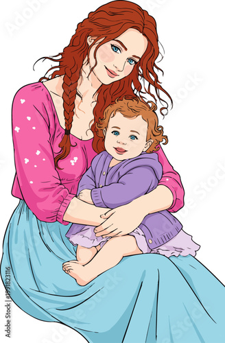 Mother holding child with affection