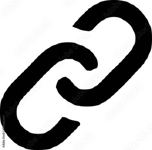 A black chain link icon on transparent background