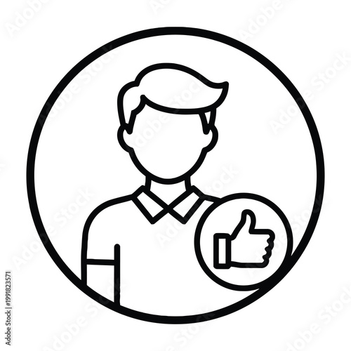 Person with thumbs up approval gesture