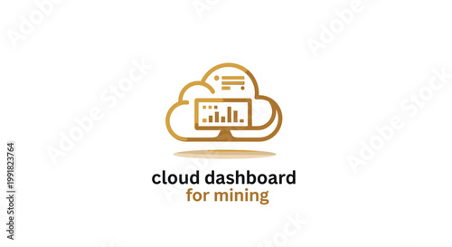 Cloud Dashboard Icon Representing Data Mining and Information Technology.