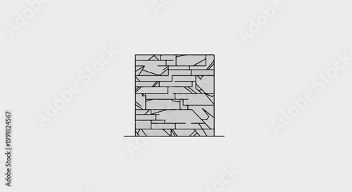 A stylized illustration of a stone wall with unevenly shaped blocks and outlines